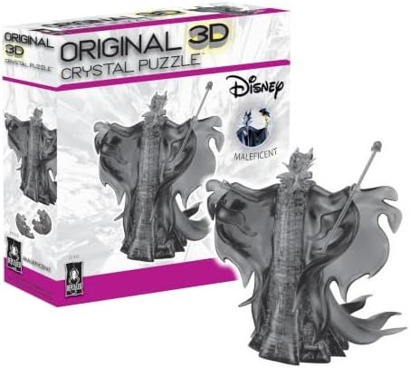 Disney Maleficent Black deluxe 3d crystal puzzle assembled on a work bench