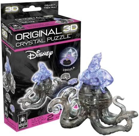 Disney Ursula original 3d crystal puzzle assembled on a work bench