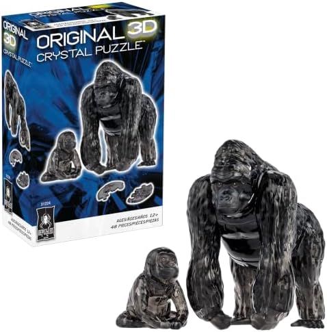 Gorilla & Baby original 3d crystal puzzle assembled on a work bench