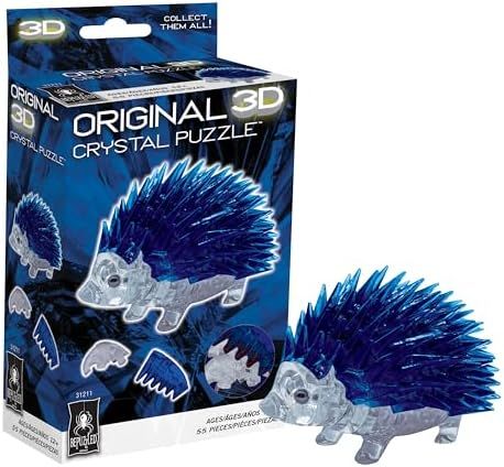 Hedgehog original 3d crystal puzzle assembled on a work bench