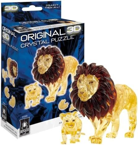 Lion & Baby original 3d crystal puzzle assembled on a work bench