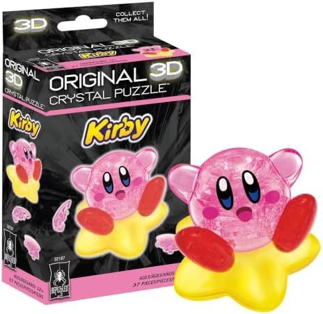 Nintendo Kirby original 3d crystal puzzle assembled on a work bench