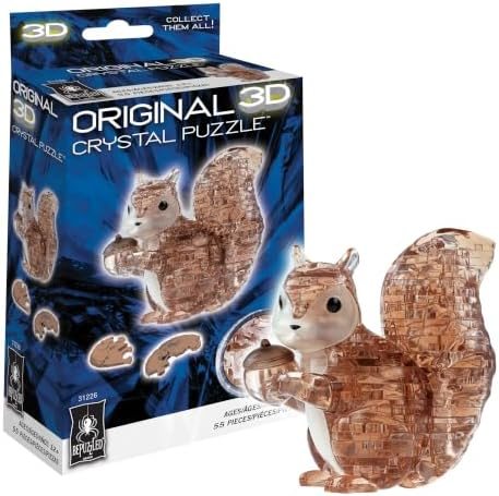 Squirrel original 3d crystal puzzle assembled on a work bench