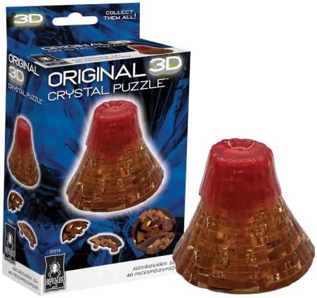 Volcano original 3d crystal puzzle assembled on a work bench