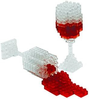 Wine 3d pixel puzzle assembled on a work bench